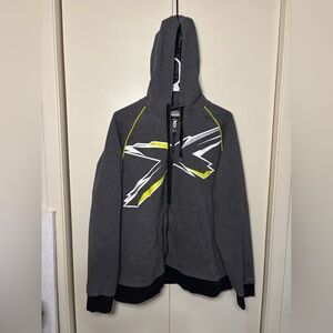 Reebok Gray and Yellow Men's Hoodie